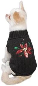 img 1 attached to 🐶 Zack & Zoey Acrylic Poinsettia Dog Sweater in X-Small and Black - Stylish Pet Apparel for Winter