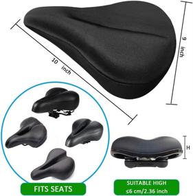 img 3 attached to 🚴 YEENOR Gel Bike Seat Cushion for Men and Women - Most Comfortable Bike Seat Cover for Mountain, Road, and City Bicycles - Breathable and Soft Bicycle Seat Cushion