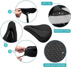 img 1 attached to 🚴 YEENOR Gel Bike Seat Cushion for Men and Women - Most Comfortable Bike Seat Cover for Mountain, Road, and City Bicycles - Breathable and Soft Bicycle Seat Cushion