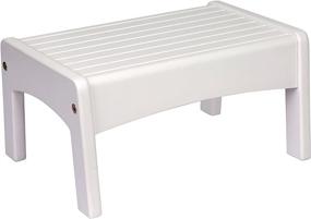 img 4 attached to 🪜 Wildkin Wooden Step Stool for Kids and Adults, 14 x 9.5 x 7 Inches, Ideal for Kitchen or Bathroom Use, Skid-Proof Design for up to 200lbs, BPA-free (White)