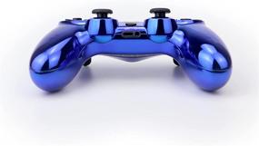 img 2 attached to 🎮 Blue Plated Wireless PS4 Controller with Dual Vibration, Charging Cable - Enhance your Playstation 4 Gaming Experience