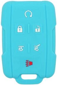 img 2 attached to SEGADEN Silicone Cover Protector Case Holder Skin Jacket Compatible With CHEVROLET CADILLAC GMC 6 Button Remote Key Fob CV2600 Light Blue