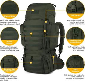 img 1 attached to Mardingtop Multifunctional Molle Hiking Backpacks: 50L-75L with Rain Cover for Camping, Backpacking, Travelling