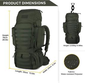 img 3 attached to Mardingtop Multifunctional Molle Hiking Backpacks: 50L-75L with Rain Cover for Camping, Backpacking, Travelling