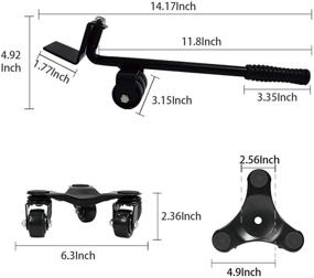 img 2 attached to 🛋️ Enhanced Furniture Dolly for Easy Moving: Heavy Object Movers with Universal Wheel Crowbar, 150 lbs Load Capacity Pack, Three Wheel Mover Dolly with Casters – Ideal for Furniture, Sofa, Bed, Bookcase