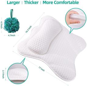 img 1 attached to 🛁 Bath Pillows for Tub: Enhanced Comfort and Stability with 4D Air Mesh Technology and Strong Suction Cups