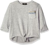 amy byer pocket tee shirt heathered logo