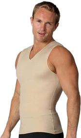 img 2 attached to 👕 Men's V-Neck Sleeveless Compression Shirt - Slimming Body Shaper Undershirt by Insta Slim