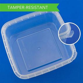 img 1 attached to 📦 20-Pack of BPA-Free 8-Ounce Square Deli Containers with Lids, Stackable and Tamper-Proof for Airtight Kitchen Storage, Meal Prep, and Take Out. Recyclable Space Saver Food Storage Containers.