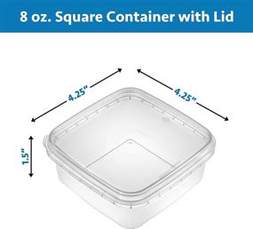 img 2 attached to 📦 20-Pack of BPA-Free 8-Ounce Square Deli Containers with Lids, Stackable and Tamper-Proof for Airtight Kitchen Storage, Meal Prep, and Take Out. Recyclable Space Saver Food Storage Containers.