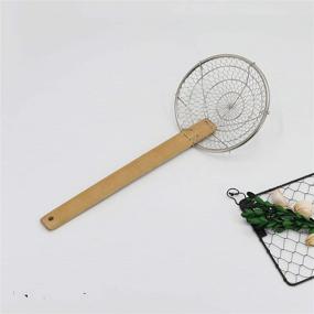 img 1 attached to 🍜 MIYVI 4 Inch, 7 Inch, and 12 Inch Bamboo Strainer Skimmer - Stainless Steel Spider Strainer with Natural Bamboo Handle Ideal for Cooking Pasta and Frying Spider Spoon in the Kitchen