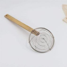 img 2 attached to 🍜 MIYVI 4 Inch, 7 Inch, and 12 Inch Bamboo Strainer Skimmer - Stainless Steel Spider Strainer with Natural Bamboo Handle Ideal for Cooking Pasta and Frying Spider Spoon in the Kitchen