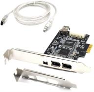 высокопроизводительная карта pcie firewire padarsey: 4 порта контроллера pci express ieee 1394 для windows 10, windows 7/8 и mac os - включает низкопрофильный кронштейн и кабель логотип