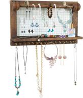 🏔️ zovota rustic wood jewelry organizer: wall-mounted necklace holder, earring display & floating shelves with 16 hooks логотип