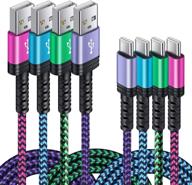 🔌 fast charging android power cord 4pack for samsung galaxy note 21/20 ultra, s21+/s20 plus/s21ultra, s20 fe/s10 plus/s9 a11/a21/a51/a71, ipad pro 12.9/11, google pixel 5 4a xl - c charger cable logo