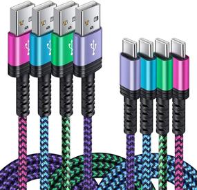 img 4 attached to 🔌 Fast Charging Android Power Cord 4Pack for Samsung Galaxy Note 21/20 Ultra, S21+/S20 Plus/S21Ultra, S20 FE/S10 Plus/S9 A11/A21/A51/A71, iPad Pro 12.9/11, Google Pixel 5 4A XL - C Charger Cable