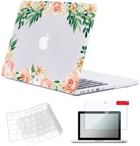 img 4 attached to 🌼 Se7enline MacBook Pro 13 inch Case A1502/A1425 2015/2014/2013/2028 - Stylish Fashion Design Pattern Laptop Hard Shell Protective Case with Keyboard Cover Skin and Screen Protector, Yellow Rose Flowers