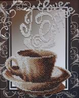 ☕️ braun needlework coffee cup beaded embroidery kit - morning coffee still life diy gift idea for wall decor logo