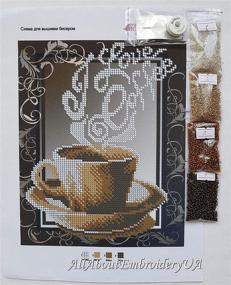 img 3 attached to ☕️ Braun Needlework Coffee Cup Beaded Embroidery Kit - Morning Coffee Still Life DIY Gift Idea for Wall Decor