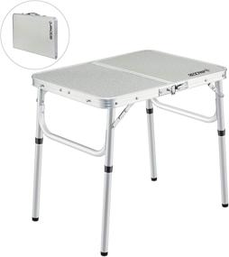 img 4 attached to 🏕️ Portable Adjustable Height Folding Camping Table by REDCAMP: Lightweight Aluminum Table for Outdoor Picnic Cooking - White 2/3/4 Foot