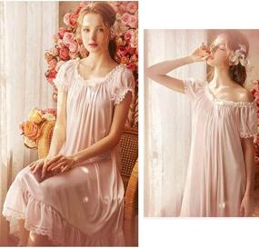 img 1 attached to Nightgowns Nightdress Victorian Sleepwear Loungwear Women's Clothing