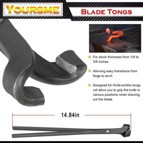 img 1 attached to 🔪 3-Piece Knife Making Tongs Set: Premium Bladesmith Blacksmith Forge Tools - Vise, Anvil Hammer Included