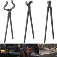 🔪 3-piece knife making tongs set: premium bladesmith blacksmith forge tools - vise, anvil hammer included logo