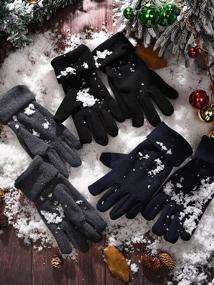 img 2 attached to Pairs Winter Fleece Gloves Finger Girls' Accessories