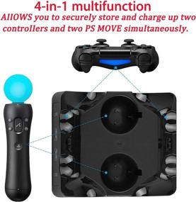 img 1 attached to YICHUMY 4 in 1 Desk Charger Dock Quad Charging Station: Power Up PS4 and PS Move Controllers at Once!