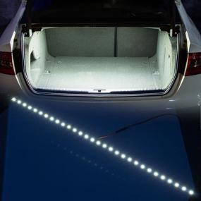 img 4 attached to Enhance Your Car's Interior with YIJINSHENG 30 SMD 5050 LED Strip Light in Xenon White - Perfect for Trunk Cargo Illumination and Decoration!