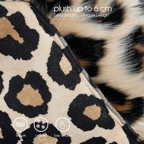 img 1 attached to 🐆 Plush Shaggy Leopard-Print Pillow Cover: Luxurious Faux Fur Decorative Case for Bedroom, Couch, Sofa - 18x18 inch