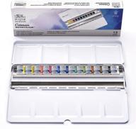 🎨 набор акварели winsor & newton cotman 12 половинных кюветов (синяя коробка) логотип