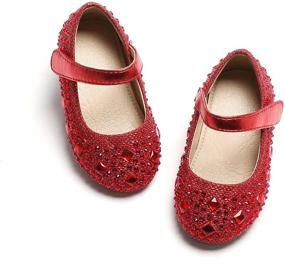 img 4 attached to 🩰 Thee Bron Toddler Little Ballet Girls' Shoes in Flats: Comfortable and Chic Footwear for Young Dancers
