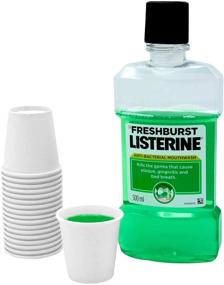 img 2 attached to 300 Count Disposable Mini Bathroom Mouthwash Cups - White, 3 oz. Small Paper Cups