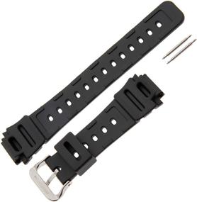 img 1 attached to 🕶️ Gilden 18mm Black Polyurethane Long Watch Strap 017280 for Casio G-Shock Watches: Durable and Stylish Replacement Band