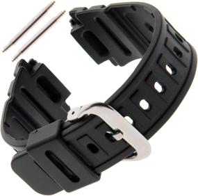 img 3 attached to 🕶️ Gilden 18mm Black Polyurethane Long Watch Strap 017280 for Casio G-Shock Watches: Durable and Stylish Replacement Band
