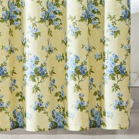 img 2 attached to 🌼 Laura Ashley Home Cassidy Collection Shower Curtain: Lightweight 100% Cotton with Stylish Floral Design - Soft Yellow, Machine Washable, Easy Care - 72 x 72