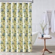 🌼 laura ashley home cassidy collection shower curtain: lightweight 100% cotton with stylish floral design - soft yellow, machine washable, easy care - 72 x 72 logo