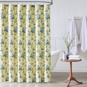 img 4 attached to 🌼 Laura Ashley Home Cassidy Collection Shower Curtain: Lightweight 100% Cotton with Stylish Floral Design - Soft Yellow, Machine Washable, Easy Care - 72 x 72