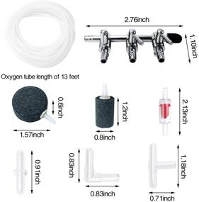 img 3 attached to 🐠 Enhance Your Fish Tank Aeration with the Bac-kitchen 13 Feet Standard Airline Tubing Aquarium Air Pump Accessories Set: Includes 4 Air Stones, 5 Check Valves, 6 Suction Cups and 5 L, 5 T and 5 Straight Connectors