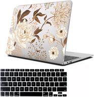 aoggy macbook pro 13 inch case 2020 - 🌸 color plastic hard shell case with keyboard cover - flower design logo