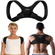 👍 posture corrector - unisex back brace for better posture support, correcting bad posture, slouching, hunching, shoulder and neck, upper back straightener, braces for correcting posture логотип