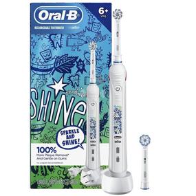 img 4 attached to 💫 Блеск и Сияние: Детская электрическая зубная щетка Oral-B с датчиком давления и таймером обучения - Теперь доступно!