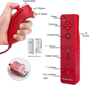 img 4 attached to 🎮 Top-Rated Bestseller2888 Built-in Motion Plus Remote & Nunchuck Controller (Motion-Red)