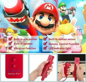 img 2 attached to 🎮 Top-Rated Bestseller2888 Built-in Motion Plus Remote & Nunchuck Controller (Motion-Red)