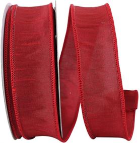 img 1 attached to Scarlet Reliant Ribbon Dupioni Supreme Wired Edge Ribbon - 1-1/2 Inch Width, 20 Yards Length