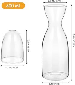 img 2 attached to 🍶 UPKOCH Water Carafe and Glass Set - Clear Glass Pitcher Bottle Container Teapot Kettle with Glass Cup Lid - Heat and Cold Resistant - 501-600ml Capacity