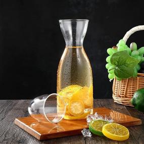 img 1 attached to 🍶 UPKOCH Water Carafe and Glass Set - Clear Glass Pitcher Bottle Container Teapot Kettle with Glass Cup Lid - Heat and Cold Resistant - 501-600ml Capacity