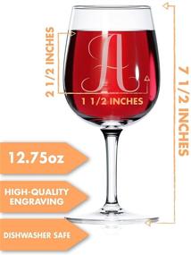 img 3 attached to On The Rox Drinks Engraved Wine Glass with Monogram - 12.75 oz: A Symbol of Elegance