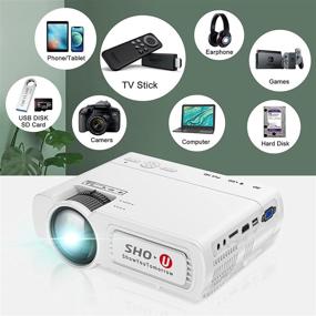 img 3 attached to 📽️ SHOU Mini Projector 2021 Upgrade: Synchronize Smartphone Screen 5G WiFi, 1080P Supported, iPhone Android Compatible with Speaker, AV, VGA, HDMI, USB, TF